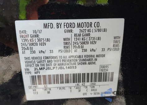 2018 Lincoln Mkx Reserve from USA, damaged, VIN 2LMPJ8LP7JBL14053